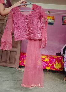 Never Worn Mauve Embroidered Lahenga Choli