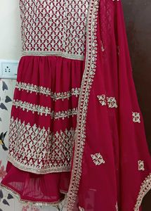 Elegant Hot Pink Sharara Set
