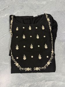 *Sale*Black Kurta with Gold Embroidery