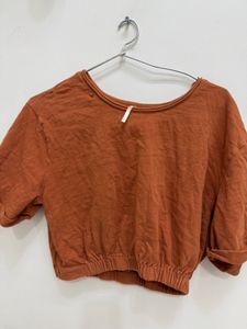 Rust Orange Cropped Top