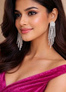Sparkling Rhinestone Fringe Earrings