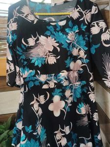 Korean Floral Digital Print One piece/ Midi dress
