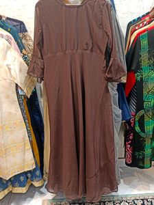 AAKARA EMBROIDED GOWN DRESS EMBRELLA SLEEVES
