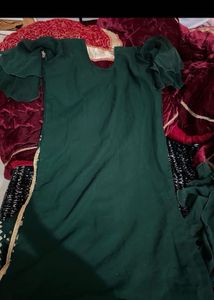Green Embroidered lehnga Kurta Set with Dupatta