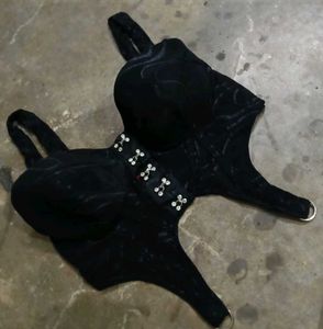Black Corset Bustier Top