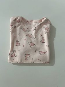 Cute Bunny Print Baby Girl Onesie