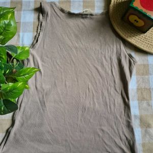 H&amp;M Tan Lace Trim Tank Top