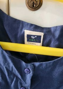 Embroidered Blue Sleeveless Top