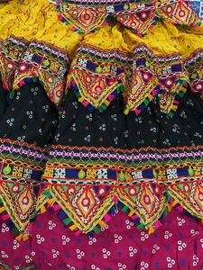 Vibrant Embroidered Gujarati Skirt