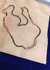 Elegant Crescent Diamond Mangalsutra
