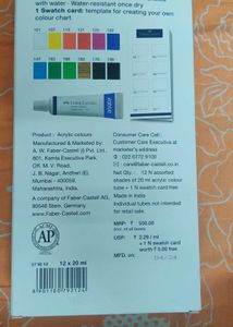 12 Acrylic Colours