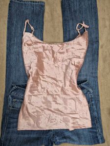 satin crowl neck cami top 🎀