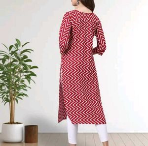 Stylish Red &amp; White Kurta