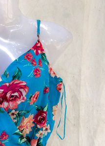 Blue Floral Print Summer romper