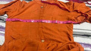 Orange Bell Sleeve Kurta