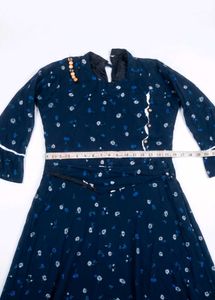 Elegant Navy Blue Anarkali Gown