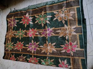 Bohemian Floral Print Cotton Saree