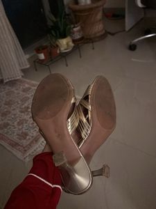 Elegant Gold Strappy heels