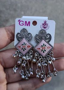 Stylish Pink Dangle Earrings