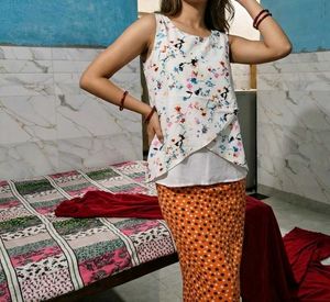 Boho Floral Print Tiered top