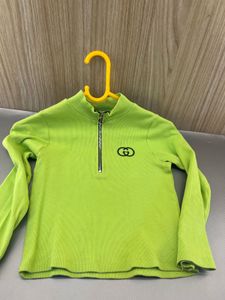 Lime Green Zip-Up Crop Top
