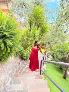 Stunning Red Halter Neck Maxi Dress