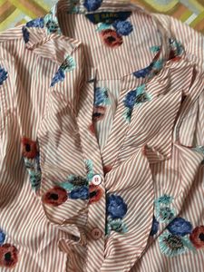 Striped Floral Sleeveless Top