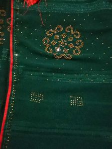 Stunning Embellished Teal Saree