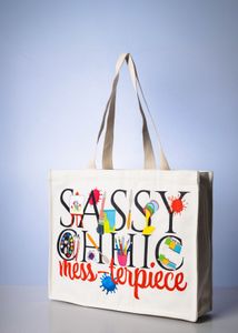Hand-drawn thick cotton canvas tote bag