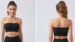 Trendy Black Strapless Bandeau Top without pads