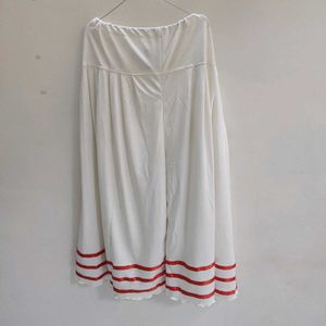 Boho Chic White &amp; Red Striped plazo