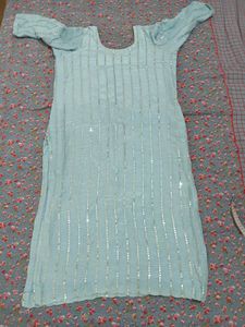Stunning Sequined Blue Kurta