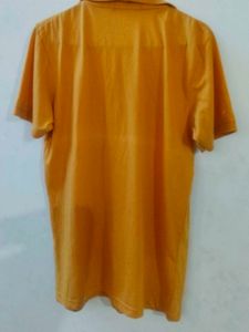 Men's Orange Bamboo Print Polo Shirt