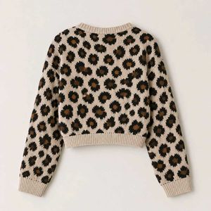 Leopard Print Cropped Cardigan