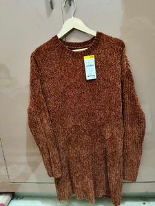 Cozy Brown Chenille Knit Sweater