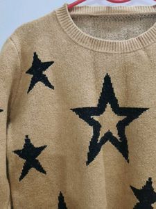 Cozy Star Print Knit Sweater