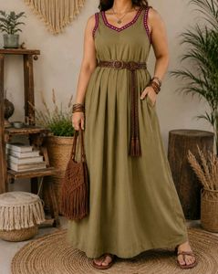 Boho Mirror Work Maxi Dress