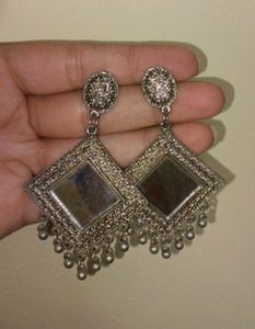 Boho Mirror Work Dangle Earrings