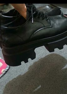 Gothic Black Chunky Sole platform shoe