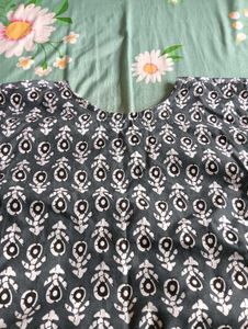 Stylish Grey Kurta with White Print