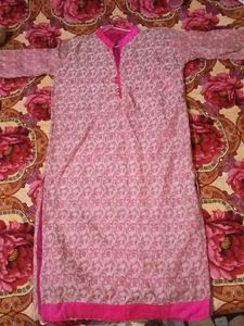 Daily wear women pink kurta