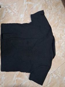 Black Collared Cropped Top