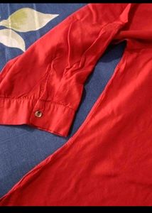 Stylish Red Button-Up Shirt