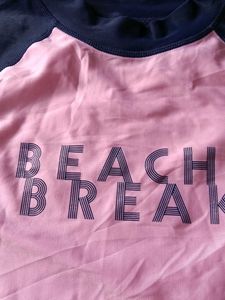 Pink and Navy "Beach Break" Rash Guard
