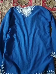Blue Embroidered Kurta