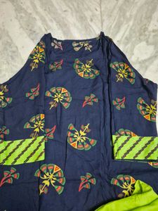 Navy Blue Kurta with Green Bottom500s