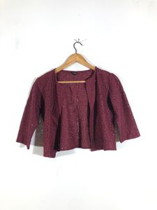 Maroon Lace A-Line Short Shrug (Women’s)