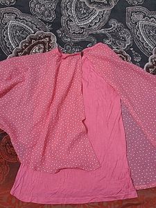 Pink Sleeveless Top With Attached Cape
