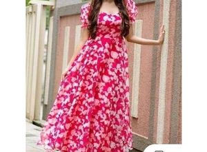 Chic Red & White Print Maxi Dress