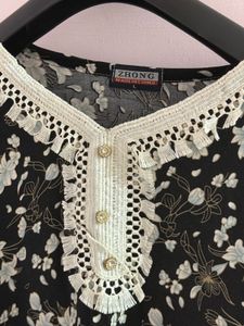 Floral Print Black Kaftan Dress (From Dubai🇦🇪)